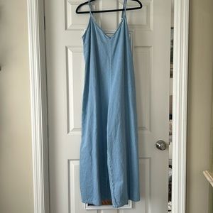 Asos Wide Leg Chambray Jumpsuit